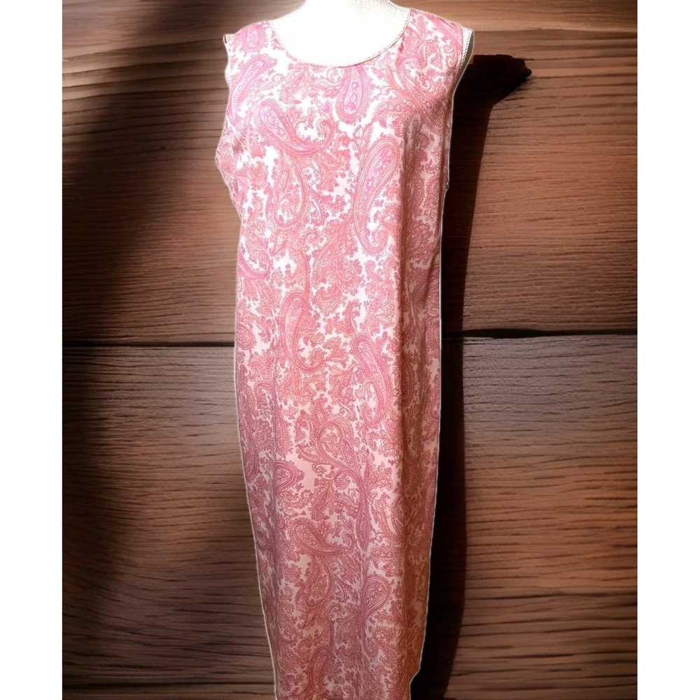 Norton McNaughton SZ M Pink Romantic Prairie Feminine Long Maxi Dress Tie Back